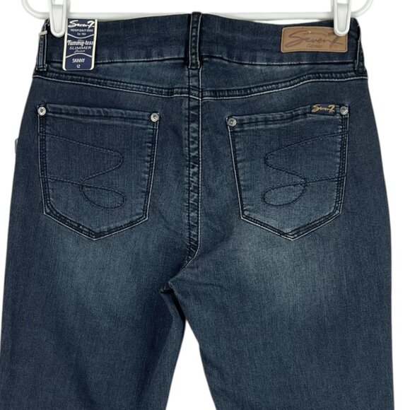 Seven7 Women's Tummy-Less Slimmer Skinny Stretch Mid Rise Blue Jeans Size 12 NWT - Picture 4 of 12